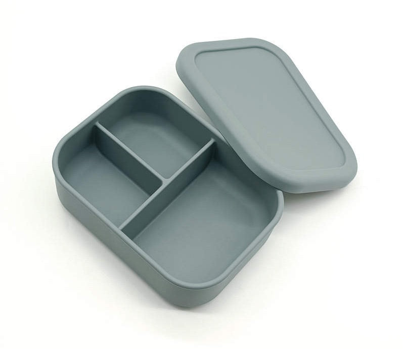 3 Section Silicone Snack Lunchbox - Blue