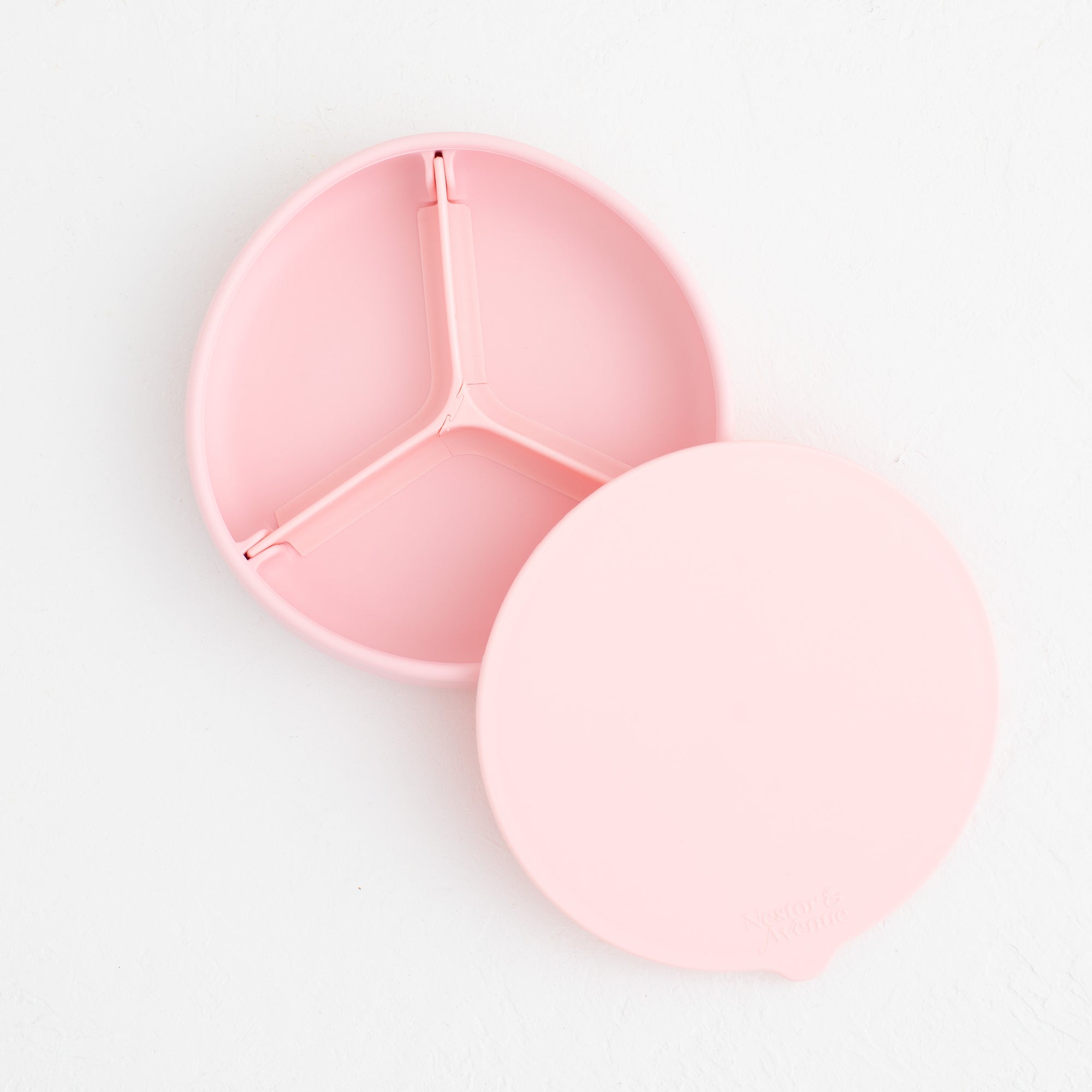 FlexiPlate: Silicone Suction Plate with Removable Divider & Airtight Lid