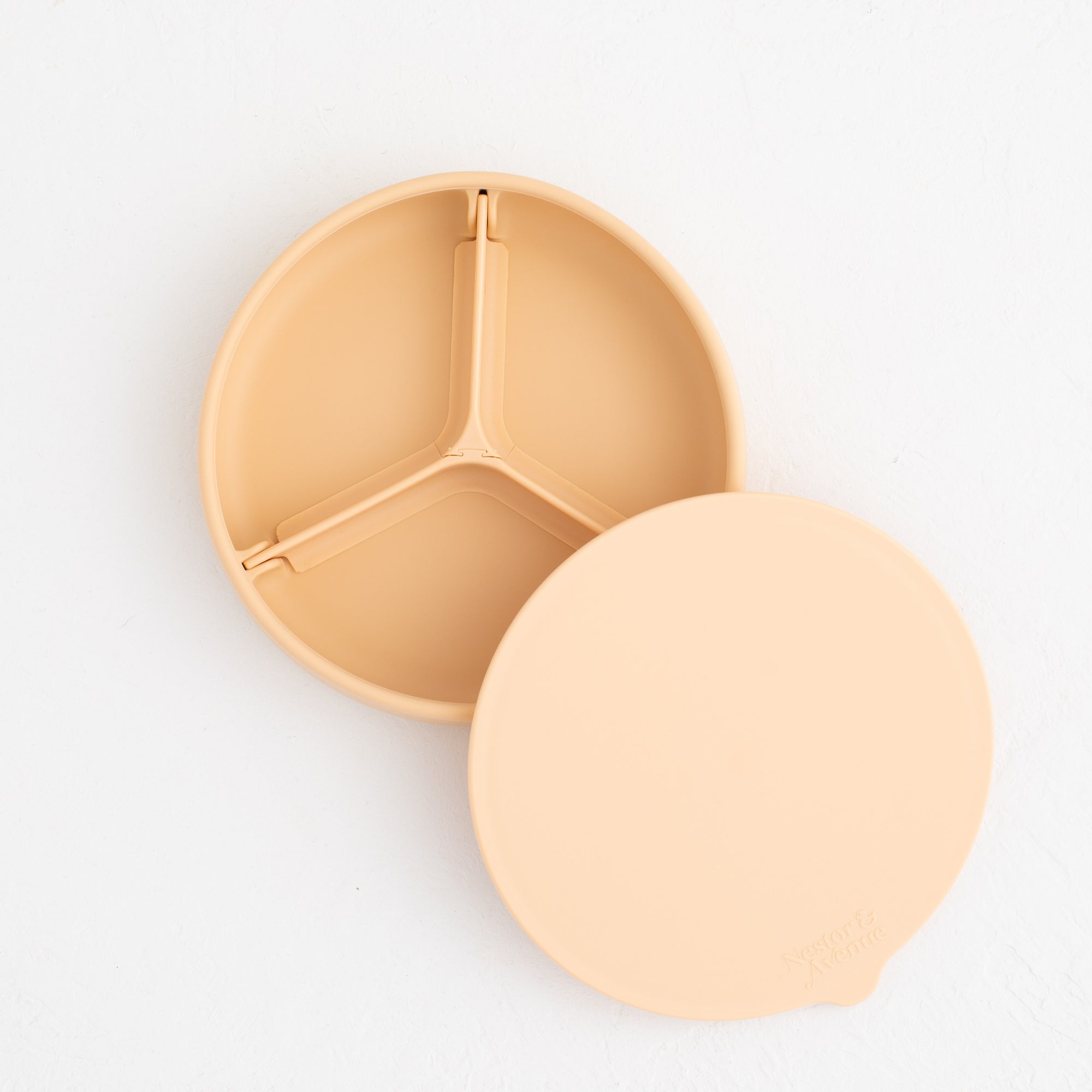 FlexiPlate: Silicone Suction Plate with Removable Divider & Airtight Lid