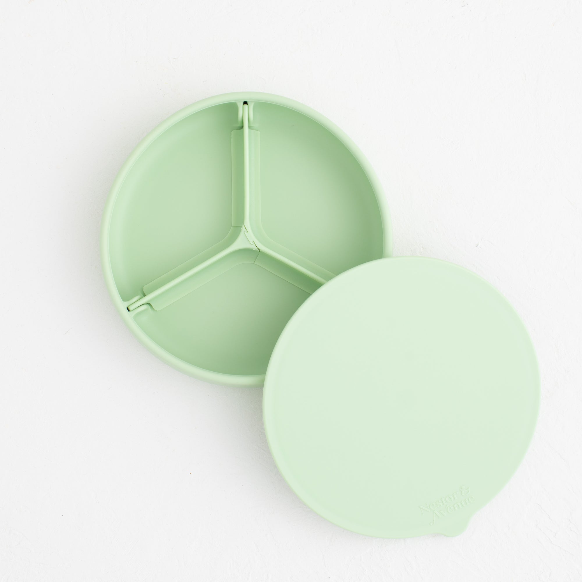 FlexiPlate: Silicone Suction Plate with Removable Divider & Airtight Lid