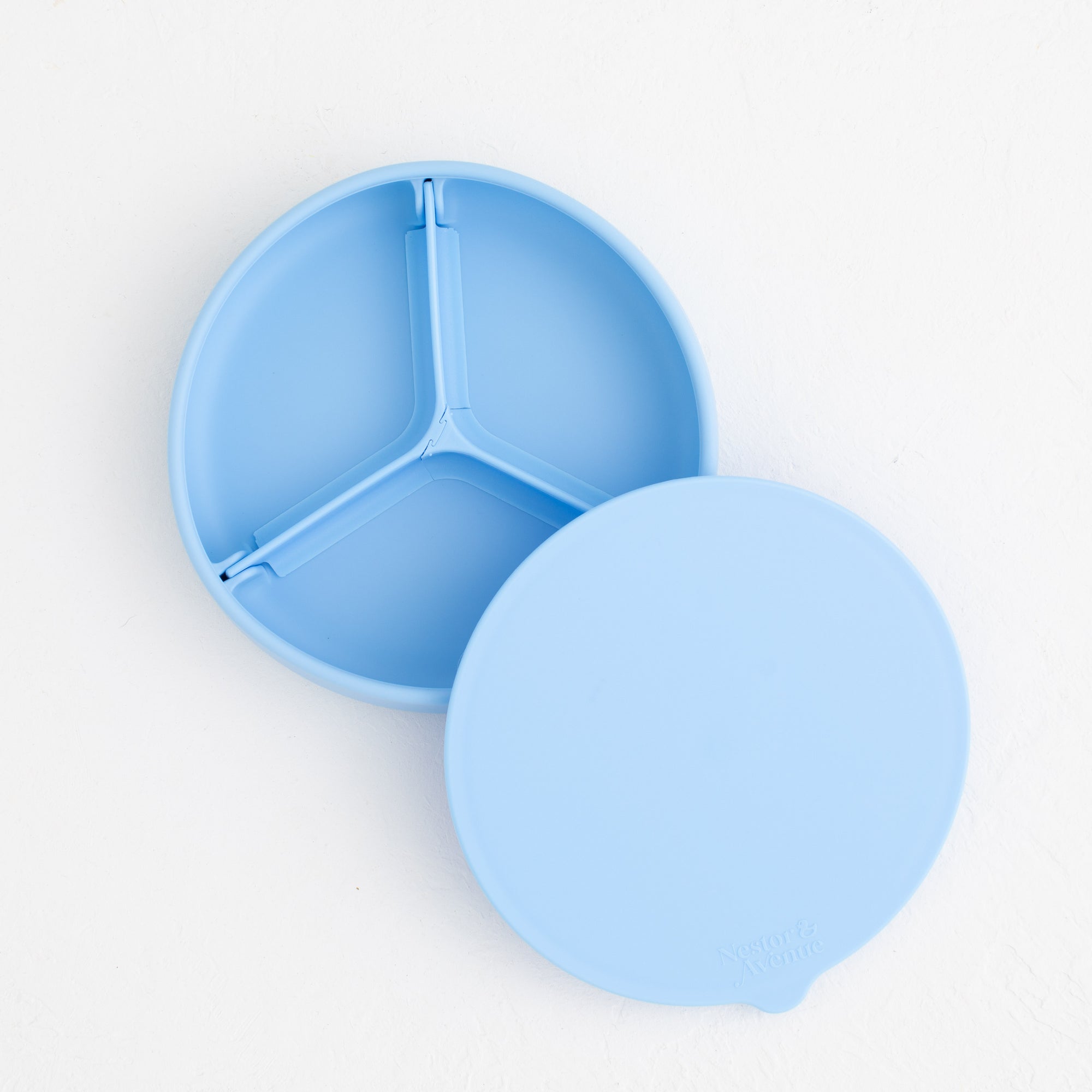 FlexiPlate: Silicone Suction Plate with Removable Divider & Airtight Lid