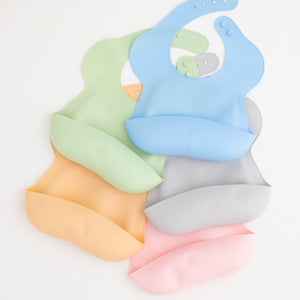 Silicone Bib with Food Catcher & Divider