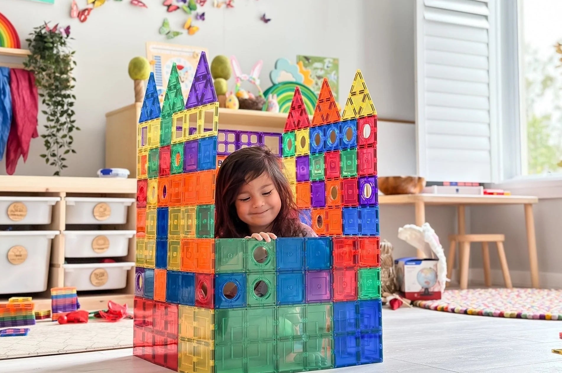 Learn & Grow Toys - Magnetic Tiles - Builders Pack (110 Piece)