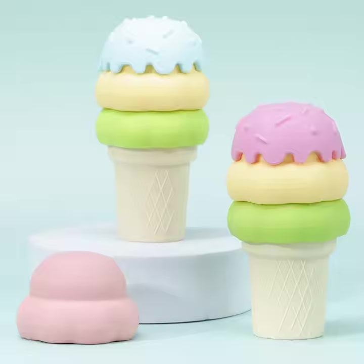 4-Piece Silicone Ice Cream Bath Toys