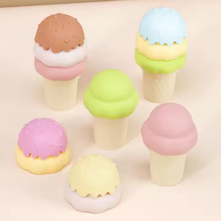 4-Piece Silicone Ice Cream Bath Toys