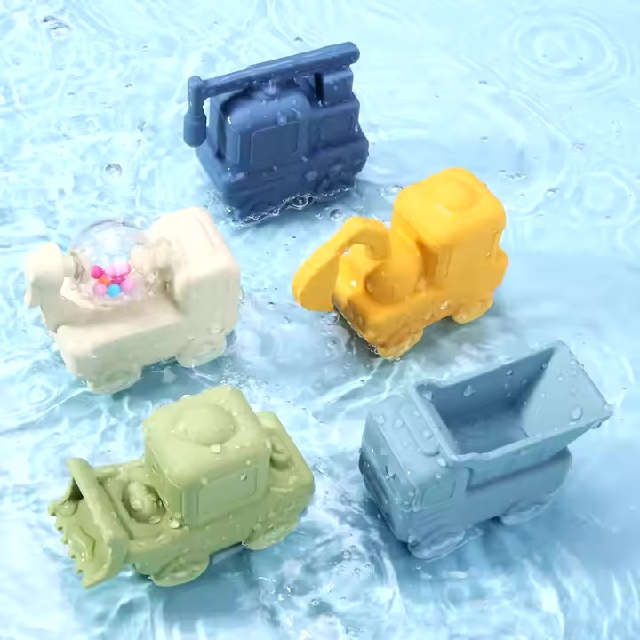 5-Piece Soft Silicone Truck Bath Toys