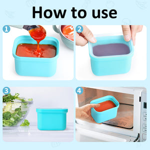 Silicone Freezer Storage Containers – 4 Pack (250ml each)