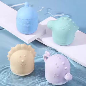 4-Piece Soft Silicone Dinosaur Bath Toys