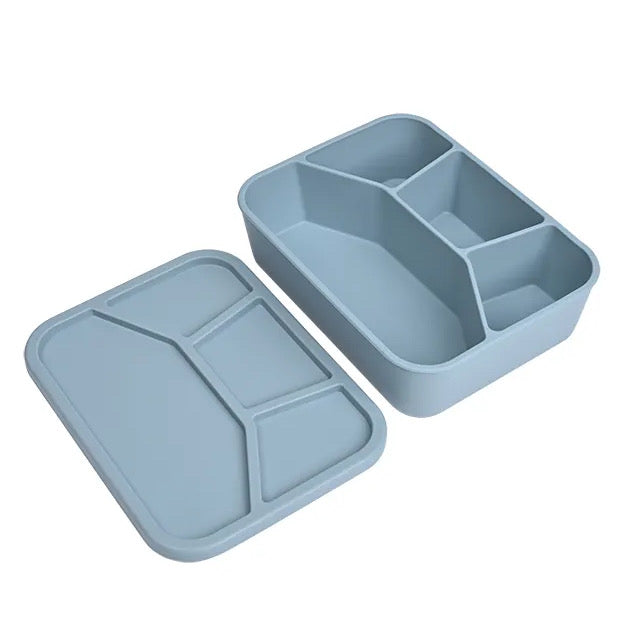 Silicone 4 Section Baby Lunchbox - Blue