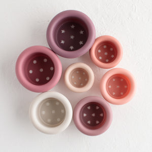 Silicone Stacking Cups pinks