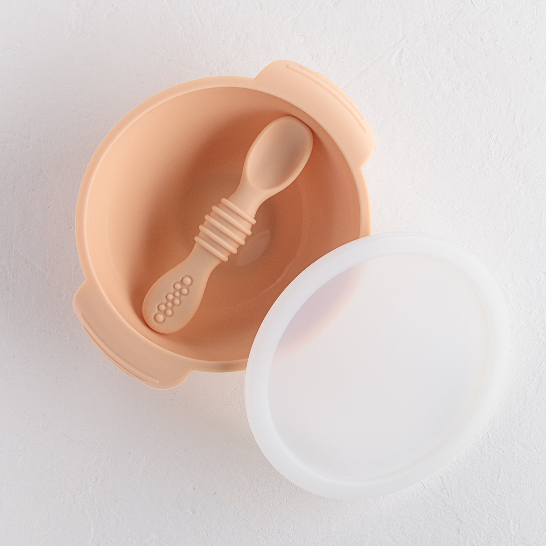 Silicone Suction Bowl and Spoon Set with lid