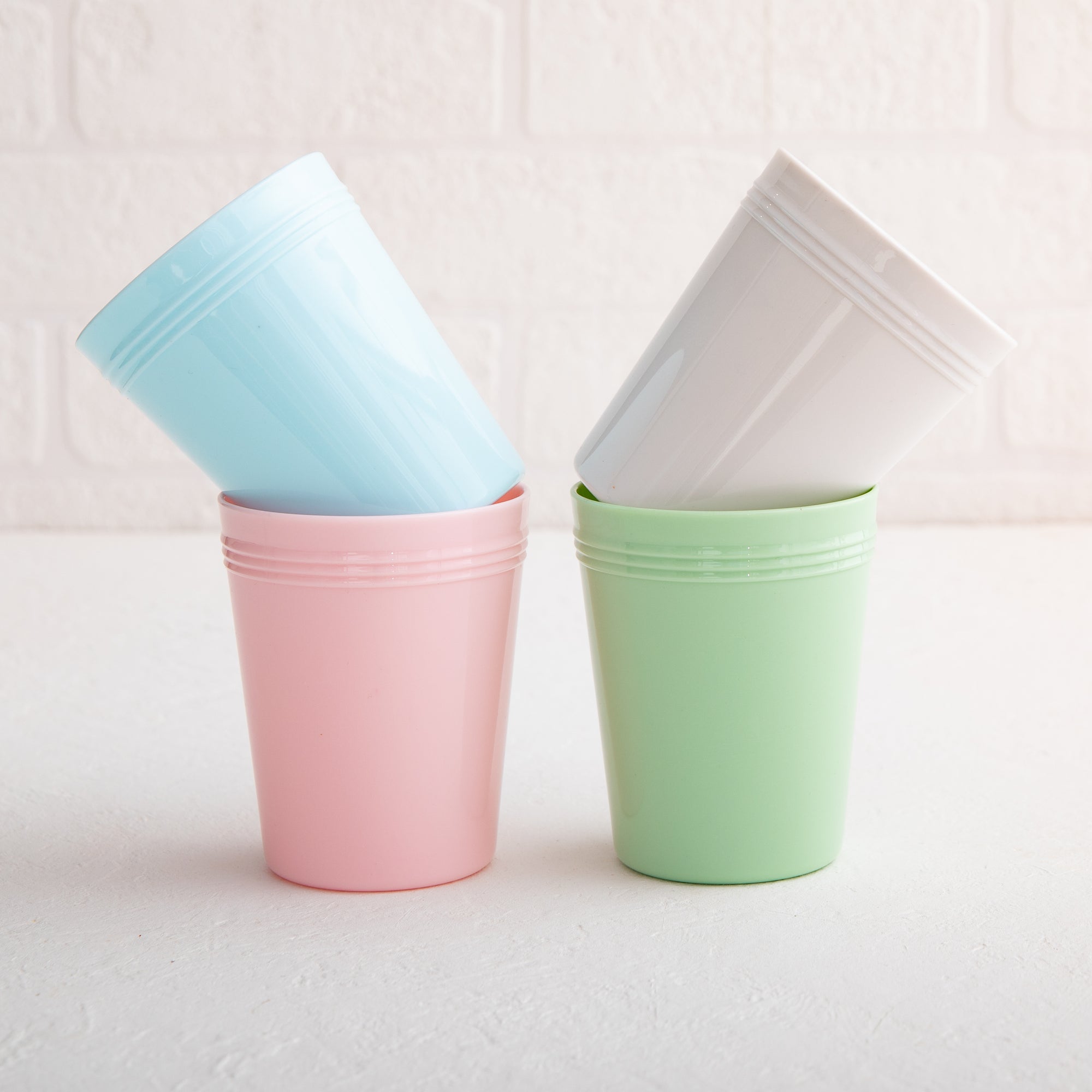 Recycled Plastic Cup for Toddlers - Eco-Friendly Cup - Nestor Avenue. Blue, pink, grey, green.