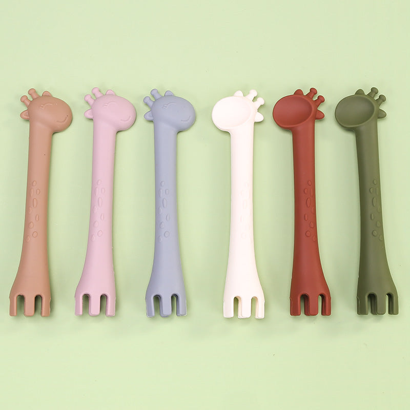 Baby Spoon - Baby Giraffe spoon and fork - Baby spoon and fork - Nestor Avenue