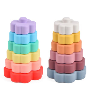 Baby Silicone Stacking Rings - Nestor Avenue, rainbow and rustic