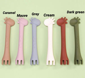 Baby Spoon - Baby Giraffe spoon and fork - Baby spoon and fork - Nestor Avenue