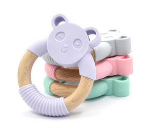 Wooden Teething ring with silicone - Nestor Avenue
