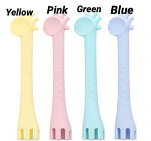 Giraffe Baby Training Spoon and Fork - 2 pac - Baby Spoon